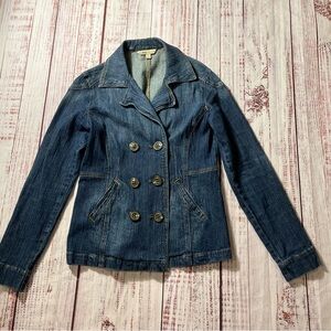 CAbi Blue Double-Breasted Jean Jacket